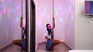 hot brunette student, umm, visits grammar prof’s place for erotic sexy dance... so hot