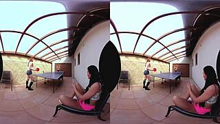 three amazing table tennis pussies