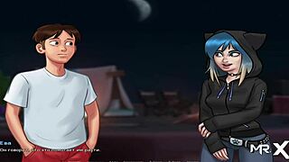 Peeping naked asses in Summertimesaga through binoculars e1 78 😏