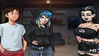 Peeping naked asses in Summertimesaga through binoculars e1 78 😏