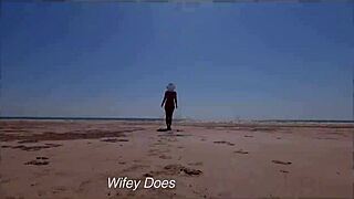 wife strips completely nude at public beach for daring thrill seekers