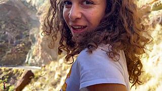 Girlfriend Bitch Squirts Hard in Public Canyon