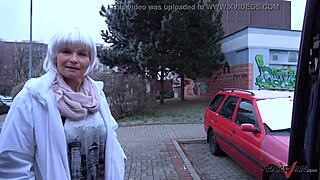 a busty milf whore picked up on the street gets her pussy cum-covered. it happens inside a moving van.