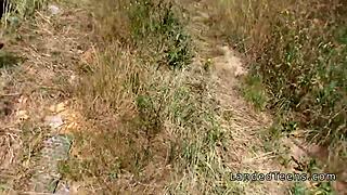 hungarian teen hitchhiker gets wild banging outdoor in broad daylight