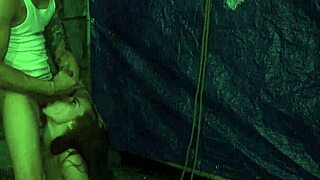 stranded teen gets bound and face-fucked rough in public outdoor pickup domination.
