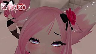 Vtuber cat girl blows you with skirt view! Cum in mouth finish!