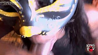 masked slut gets throat fucked pov on kingcuretv! 😈
