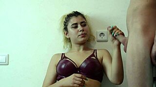 Gave a blowjob in the kitchen? the blonde teen asks with a wink.