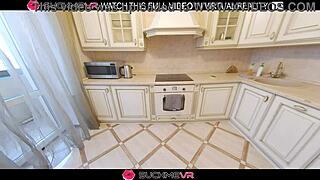 i got fucked hard by brunette maid elise moon in the kitchen vr