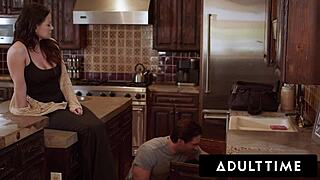 Yo, Adult Time! Alison Rey teases handsome plumber to watch her masturbate... then they fucked hard! 😜