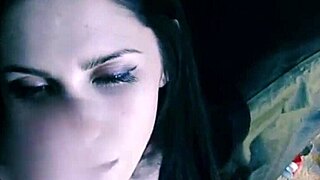 Guy Forces Beautiful Brunette into Blowjob and Cums on Her Face