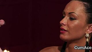 Naughty Hottie Receives Cum Load On Face, Swallowing All Semen