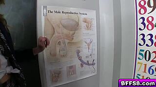 Blonde teen rides a massive cock during detention with her group