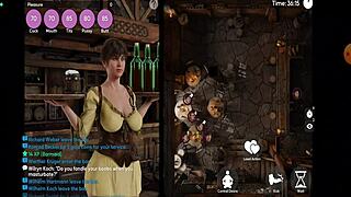 perverted waitress shows off her big ass and tits in anime hentai style 😈