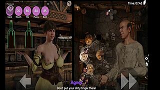 perverted waitress shows off her big ass and tits in anime hentai style 😈