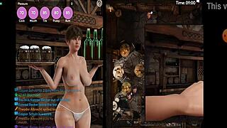 perverted waitress shows off her big ass and tits in anime hentai style 😈