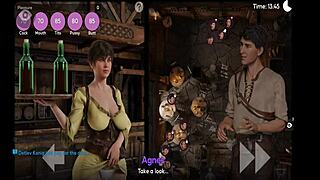 perverted waitress shows off her big ass and tits in anime hentai style 😈