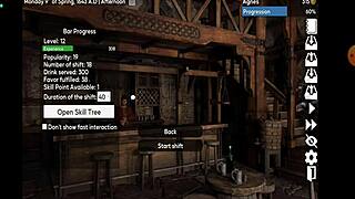 perverted waitress shows off her big ass and tits in anime hentai style 😈