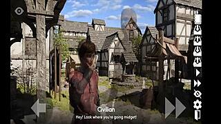 perverted waitress shows off her big ass and tits in anime hentai style 😈