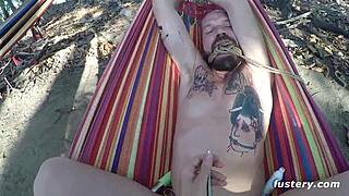 Kinky Couple Outdoor Hammock Sex