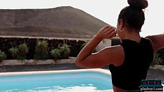 Tiny Tits Ebony Teen Agatha Strips for Playboy! Wow!