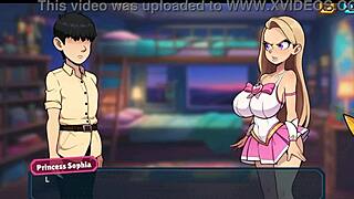 Princess sophia strips naked in her bratty hentai game