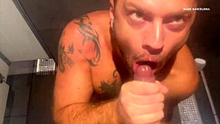 Gym Shower Gay Cruising with Steamy Blowjob Action