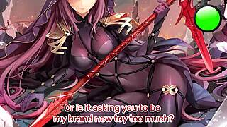 Scathach from Fate GO gives femdom edging JOI in POV, building stamina for cumshot