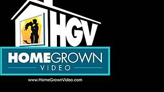 naturally busty blonde licks and films her first amateur doggystyle video