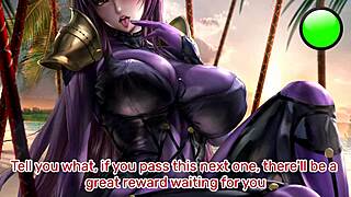 Scathach from Fate GO gives femdom edging JOI in POV, building stamina for cumshot