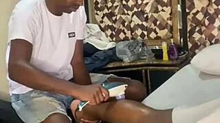 Swing house in Rio got us massaging this hot amateur couple.