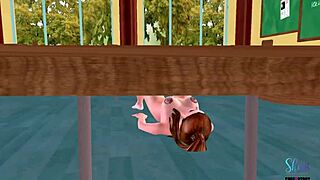 This animated 3D cartoon features a beautiful teen 18+ girl in various poses