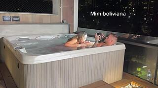 French big cock destroys colombian pussy