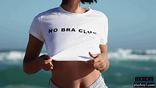 Ever seen two petite Ukrainian milfs Ariel and Sofi Ka strip outdoors?