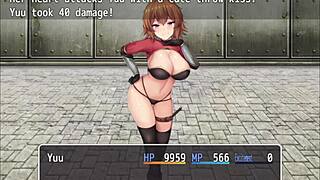 I can't believe this orange-haired girl stepped on my cock in hentai!