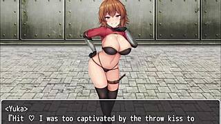 I can't believe this orange-haired girl stepped on my cock in hentai!