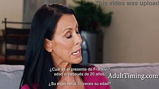 Stepmom Reagan Foxx spanks and licks Leana in lesbian cunilingus