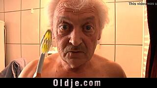 Grandpa Gets Naughty with Tanned Teen in Shower