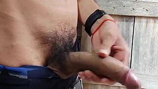 That big cock gets an awesome handjob from him, so dirty and fun