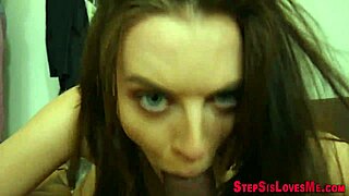 Stepbro jizzes teen's mouth