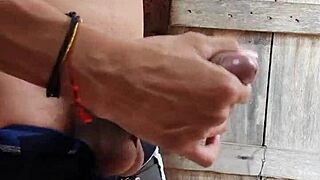 That big cock gets an awesome handjob from him, so dirty and fun