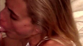 blonde housewife mindy sucks dick and gets cum facials in homemade video