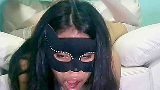 My friend tortures me with a giant monstrous dildo!