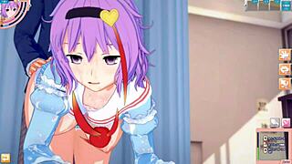 Satori gets her big tits rubbed in hentai anime.