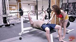 Mara Martinez surprised stranger at German gym and let him cum inside!