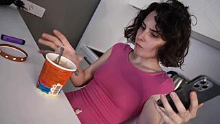 My step brother caught me touching myself in the kitchen!