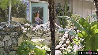 oh wow, teen babysitter catches lesbian milf couple using strapon dildo!