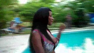 dominican amateurs compete in bikini contest at hotel garden