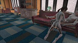 in fallout 4, she gives a blowjob while using a vibrator in her ass