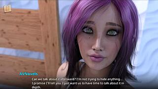 Brunette teen in homemade 3D video seeks the truth